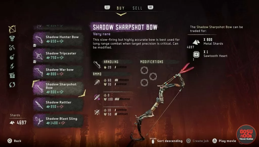 shadow sharpshot bow