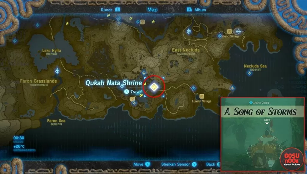 A Song of Storms Secret Shrine Quest map location