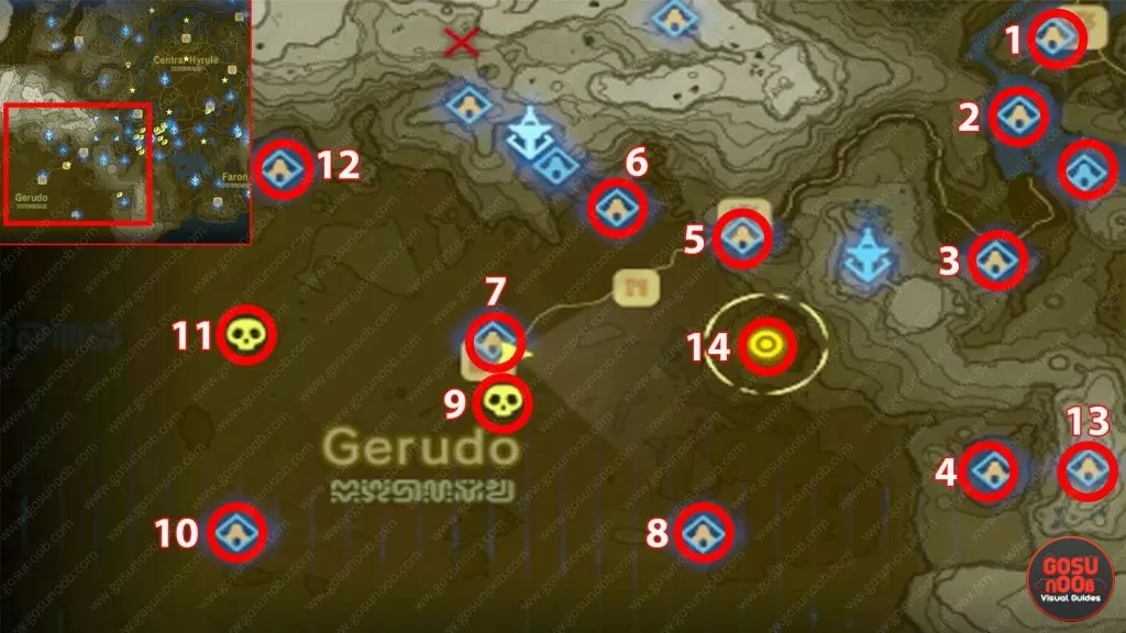 Gerudo Desert All Shrine Locations Zelda Breath of the Wild