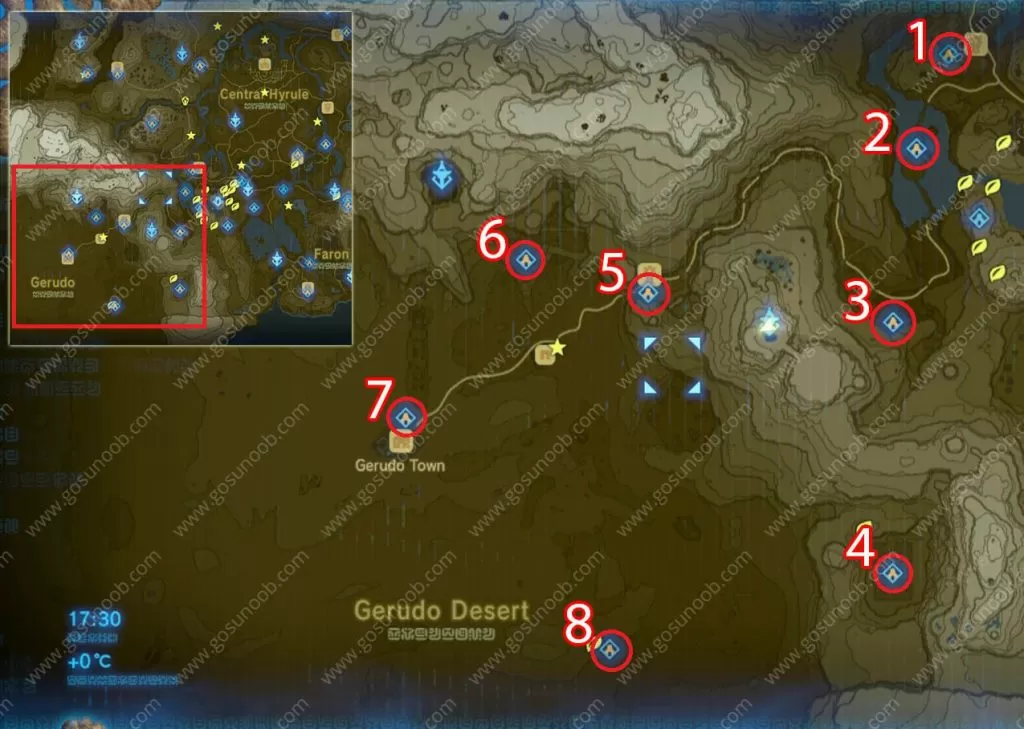 Gerudo Desert Shrine Locations Zelda Breath of the Wild