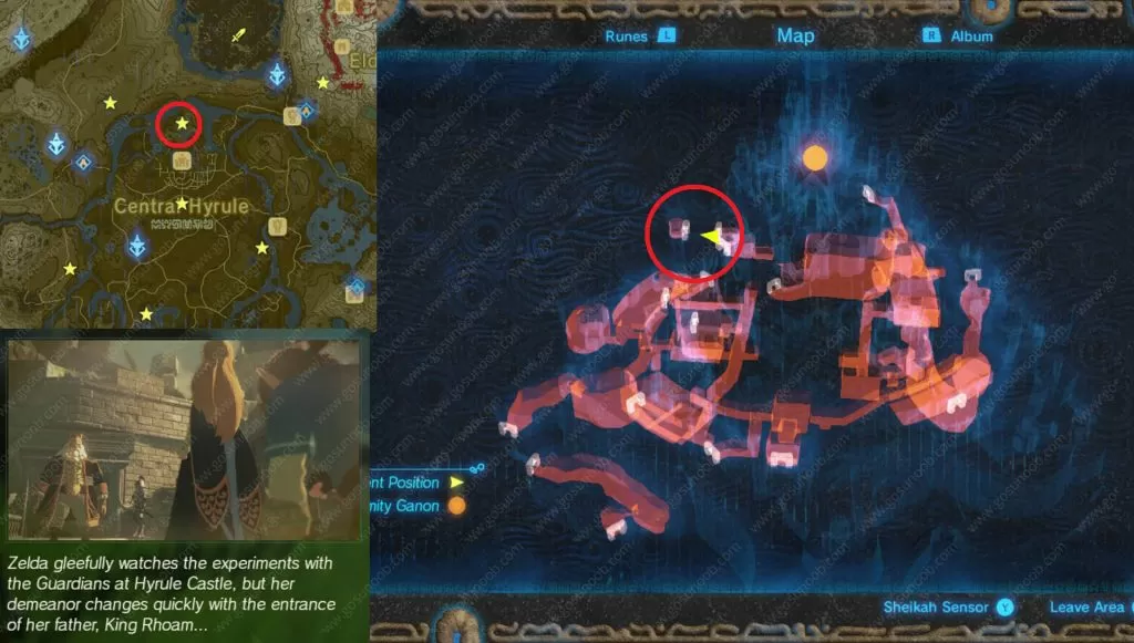 Recovered Memory 12 Hyrule Castle Map Location Zelda Breath of the Wild