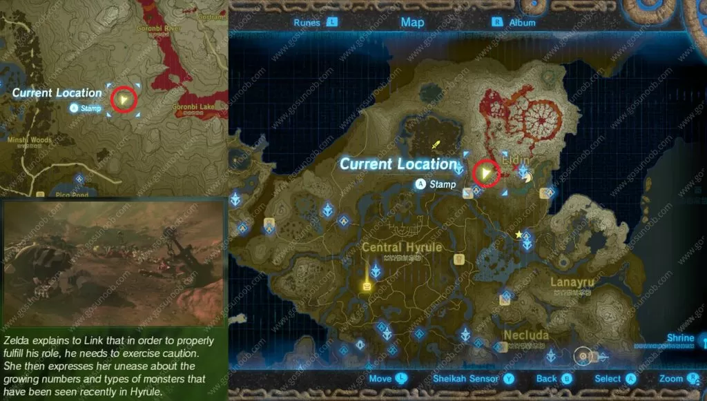 Recovered Memory 8 Map Location A Premonition Zelda Breath of the Wild