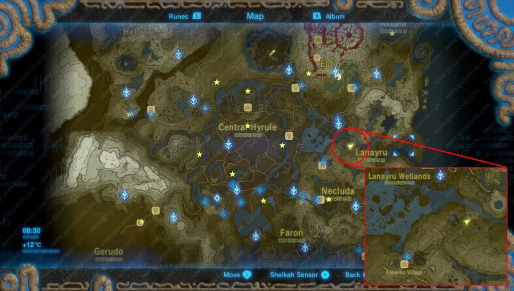 The Crowned Beast Shrine Quest Kass map location Mezza Lo Shrine Zelda botw