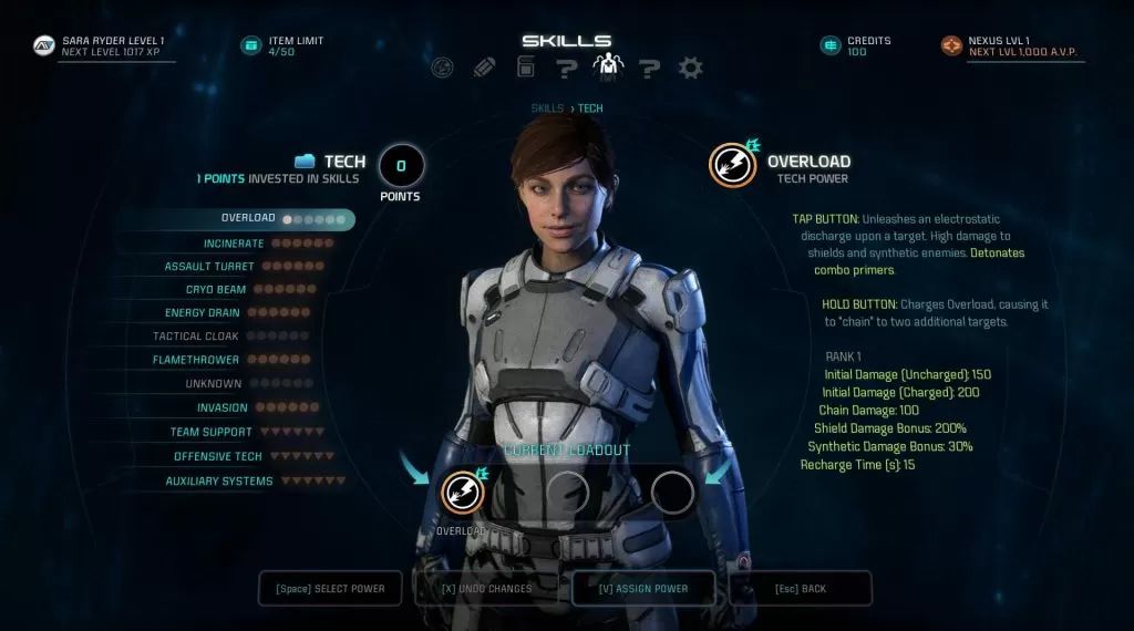 Training Pathfinder Profiles Skill Power Trio Mass Effect Andromeda