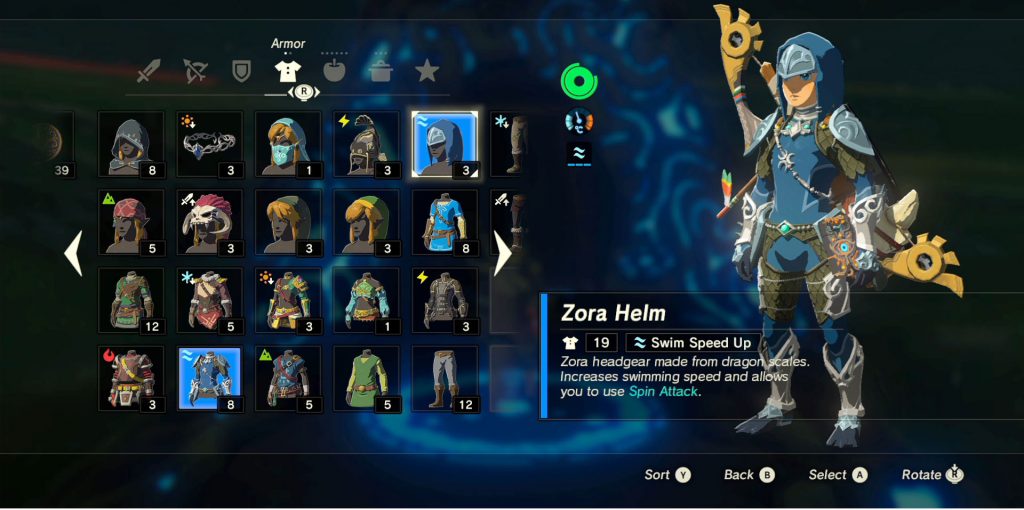 Zelda Breath of the Wild Zora Armor Set Location