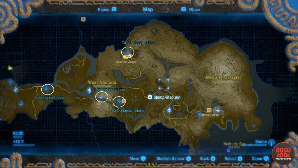 Zelda Breath of the Wild west necluda shrine locations