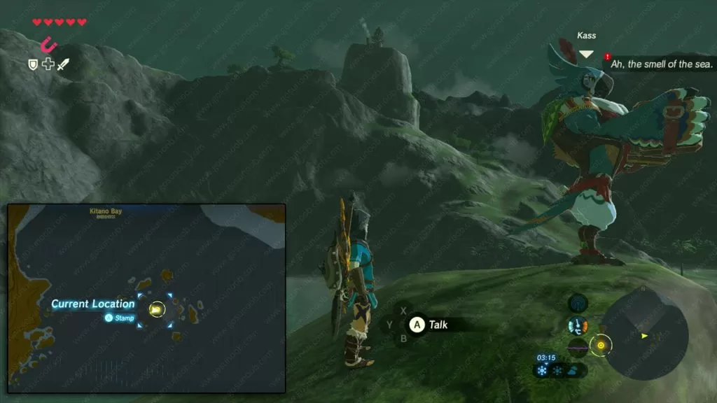 kass a heros cache quest start zelda botw