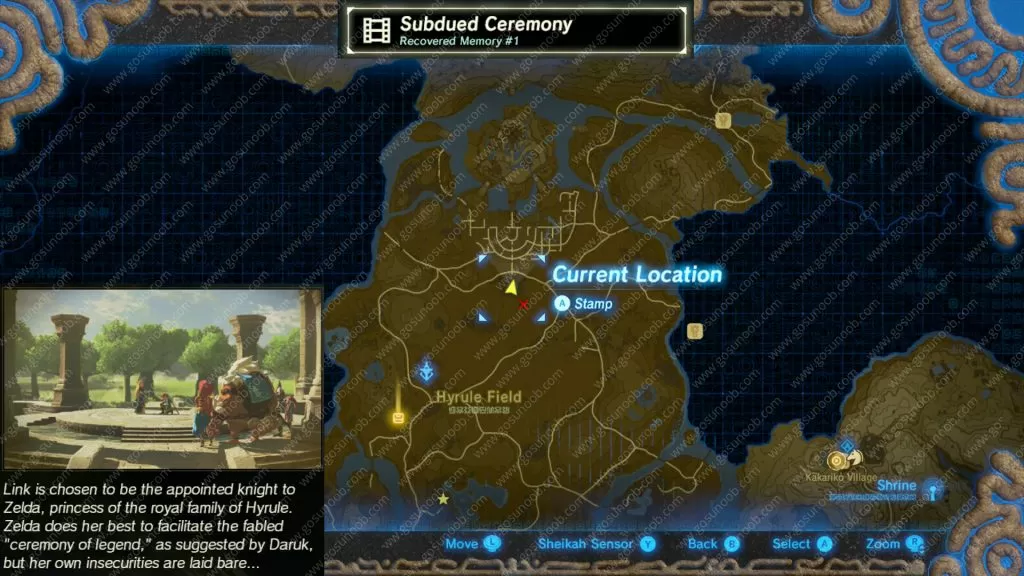 recovered memory 1 map location zelda breath of the wild