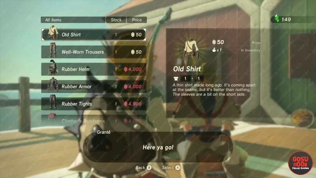 secret merchant buy back armor zelda botw