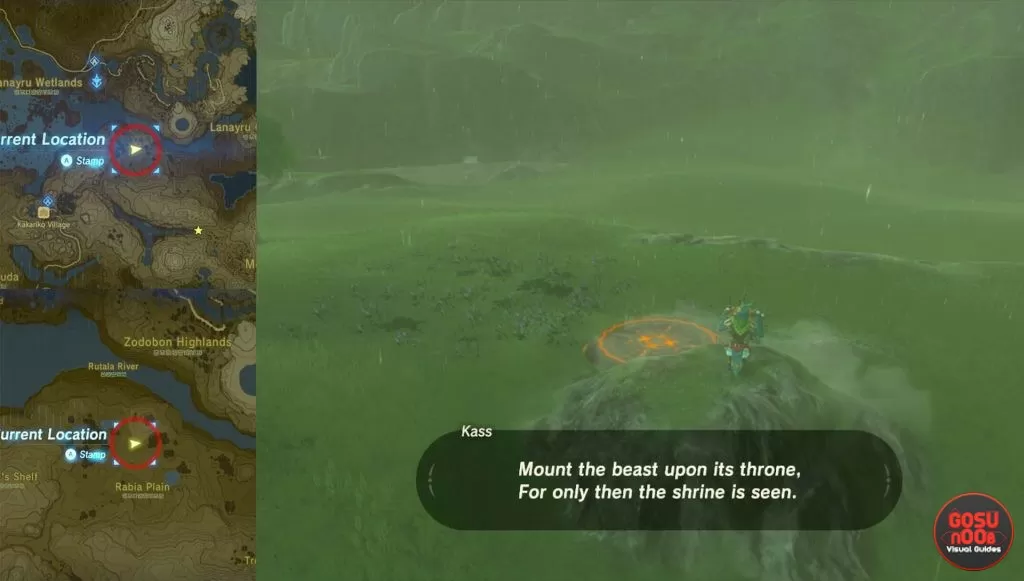 Zelda BotW Mezza Lo Shrine Locaiton