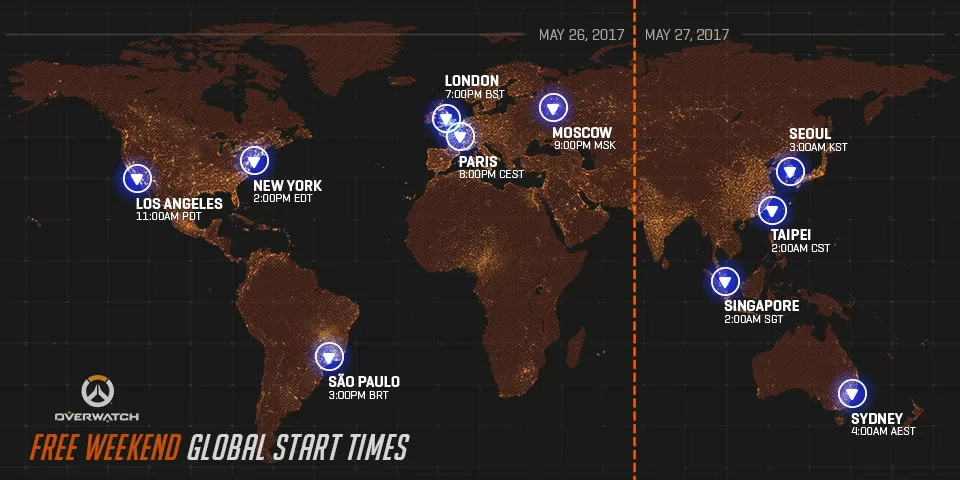 overwatch free weekend start time