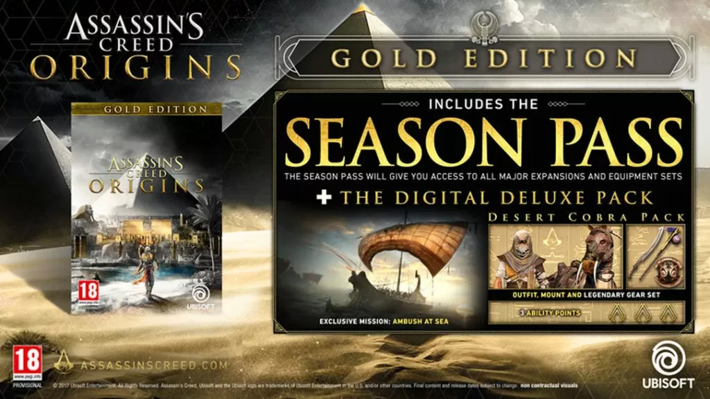 Assassin's Creed Origins Gold Edition Content