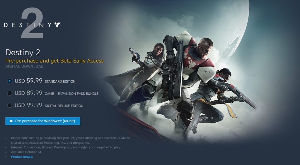 Destiny 2 for PC with WoW Tokens and Money Now on Battle Net