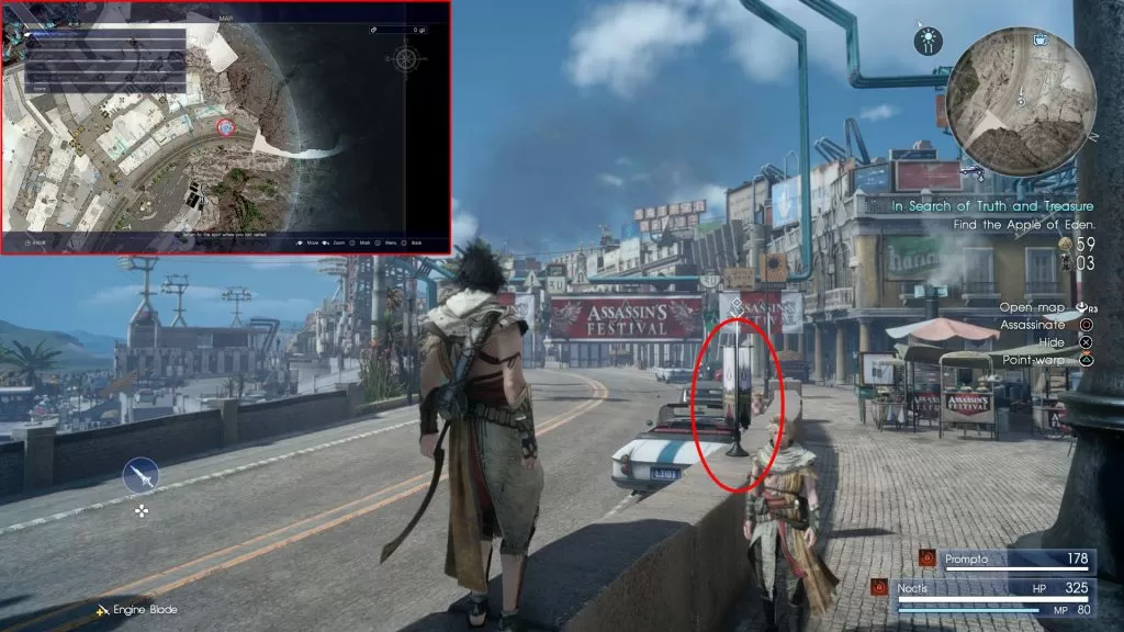 ffxv festival flag locations road