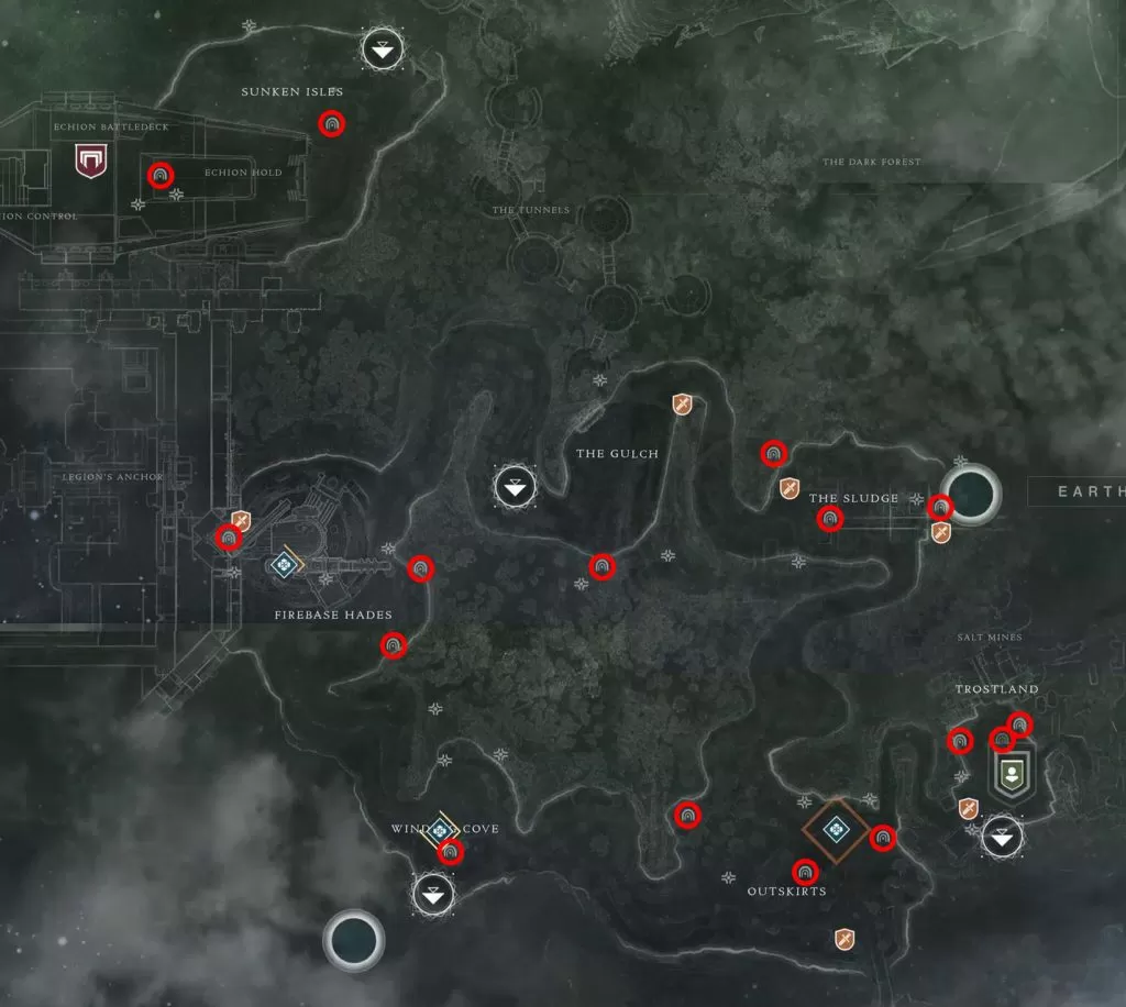 Destiny 2 EDZ Lost Sectors Map Location