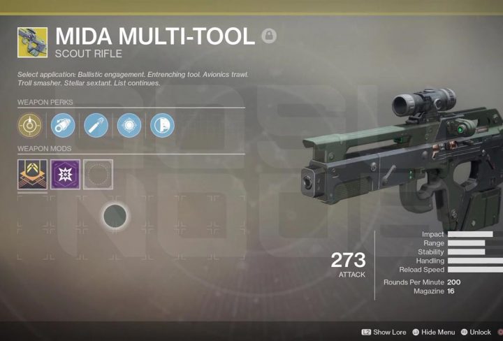 Destiny 2 Mida Multi-Tool, Rat King, Sturm Exotic Weapons