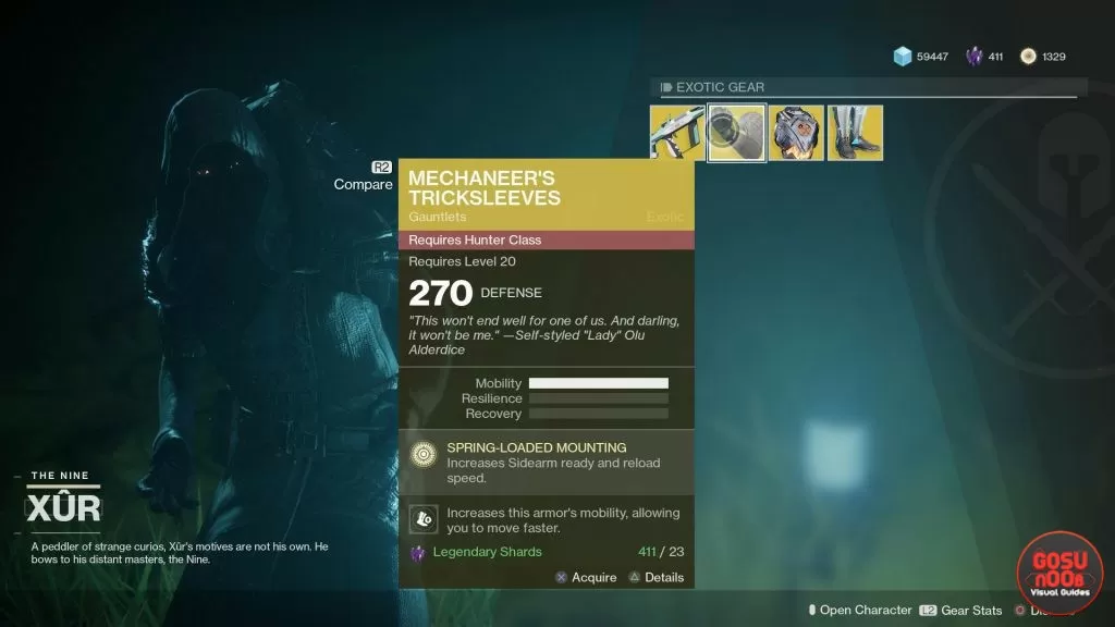 Mechaneer's Tricksleeves Xur Exotics