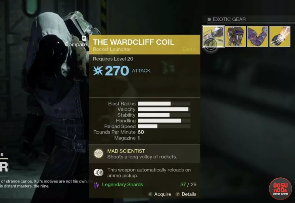 Wardcliff Coil Xur September 22nd Titan Location