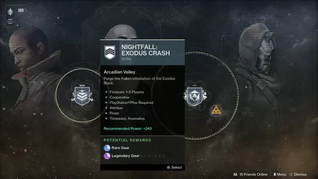 destiny 2 exodus crash nightfall strike