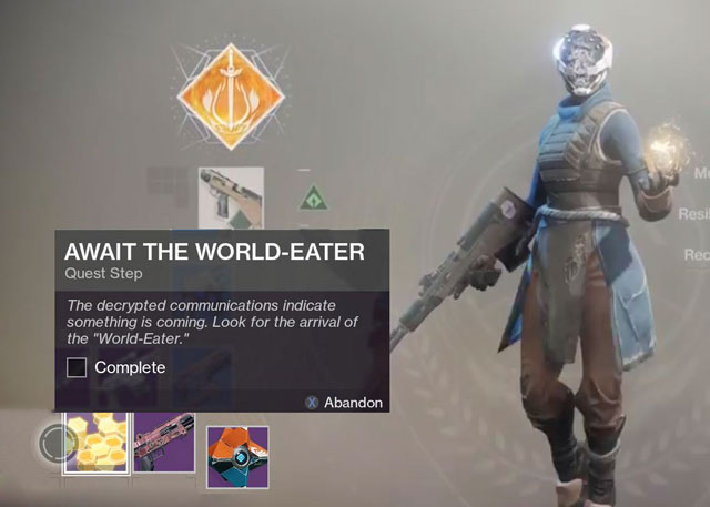 destiny 2 on the comms triggers world eater mystery