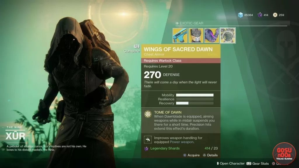 destiny 2 xur wings of sacred dawn