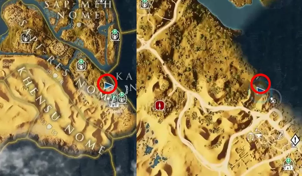 AC Origins Dead End Riddle Solution Loot Spot