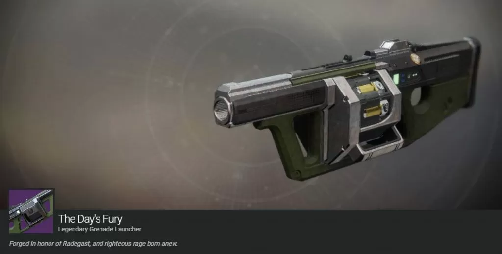 Destiny 2 Day's Fury Iron Banner Exotic Grenade Launcher