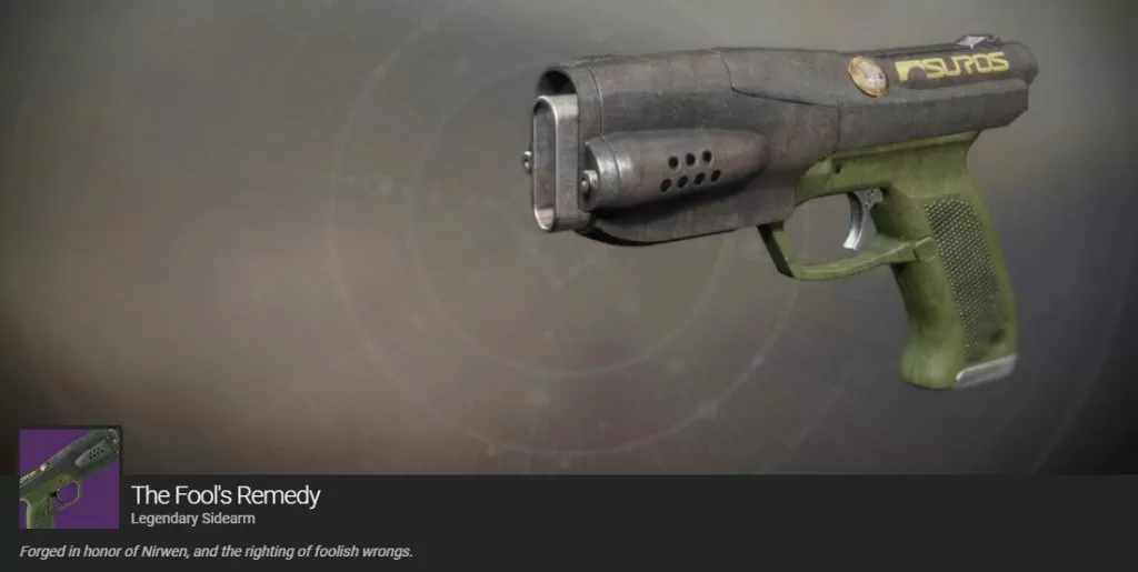 Fool's Remedy Legendary Sidearm Iron Banner Destiny 2