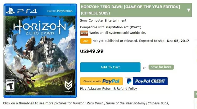 GOTY Edition Horizon Zero Dawn Leaked