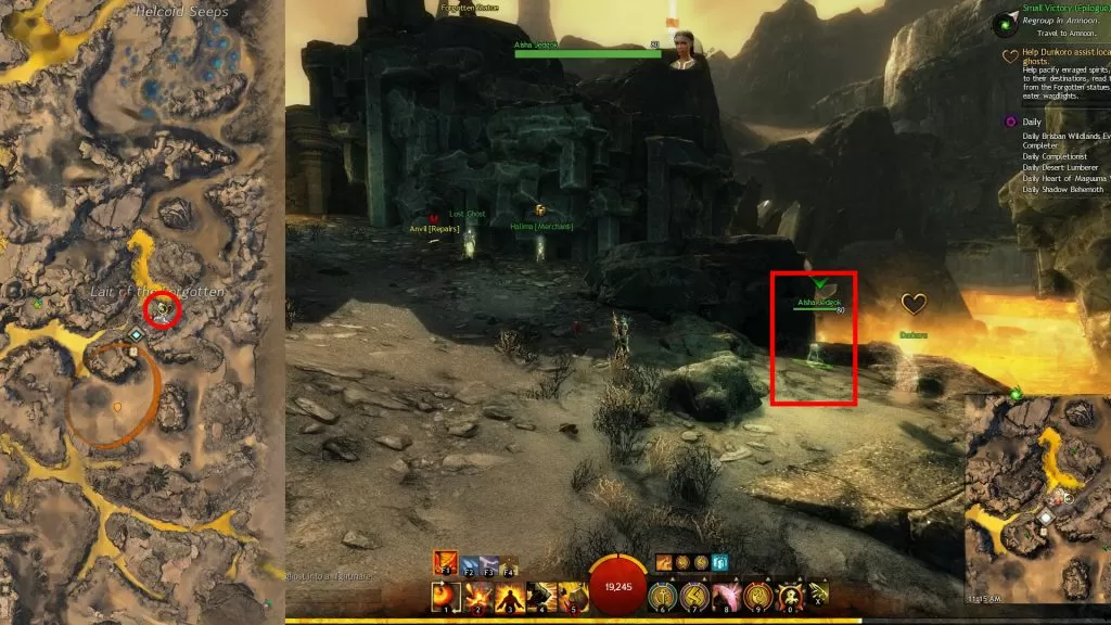 GW2 Aisha Jedgok Location Consecrated Jackal Treat