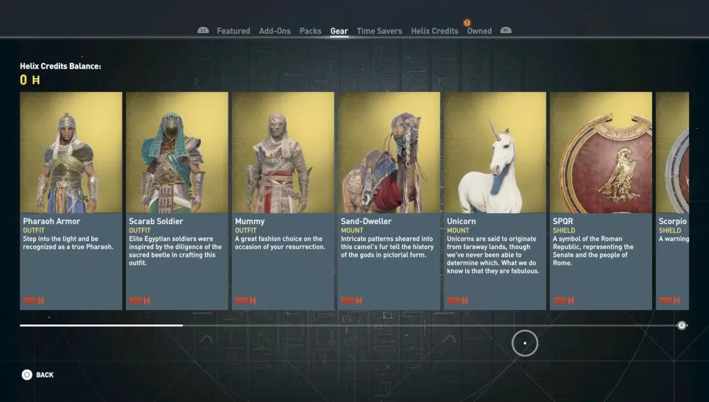 ac origins helix credits items