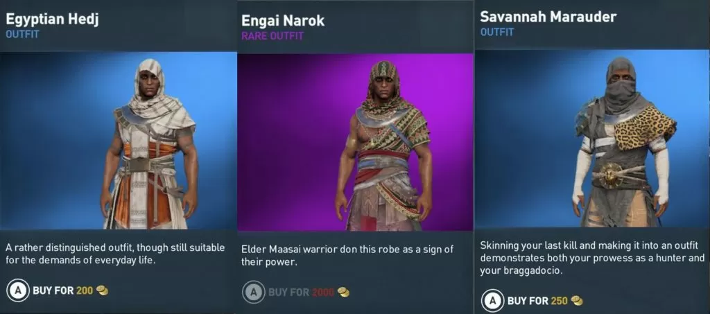 ac origins outfits costumes customization