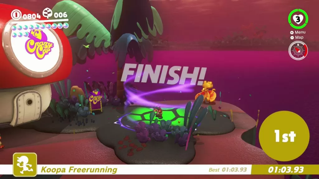 super mario odyssey lost kingdom free running cup win