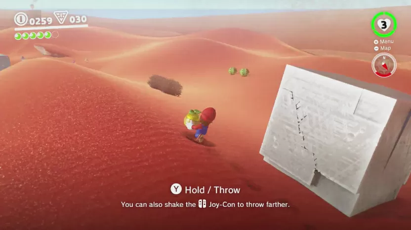 super mario odyssey moon rock mysterious cube sand kingdom location