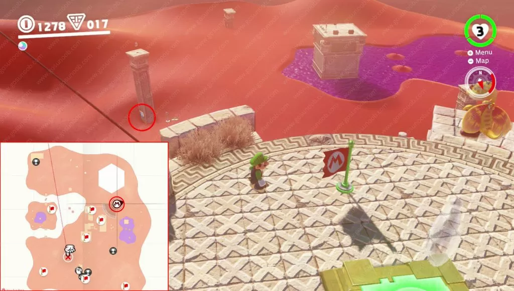 super mario odyssey sand kingdom warp painting location