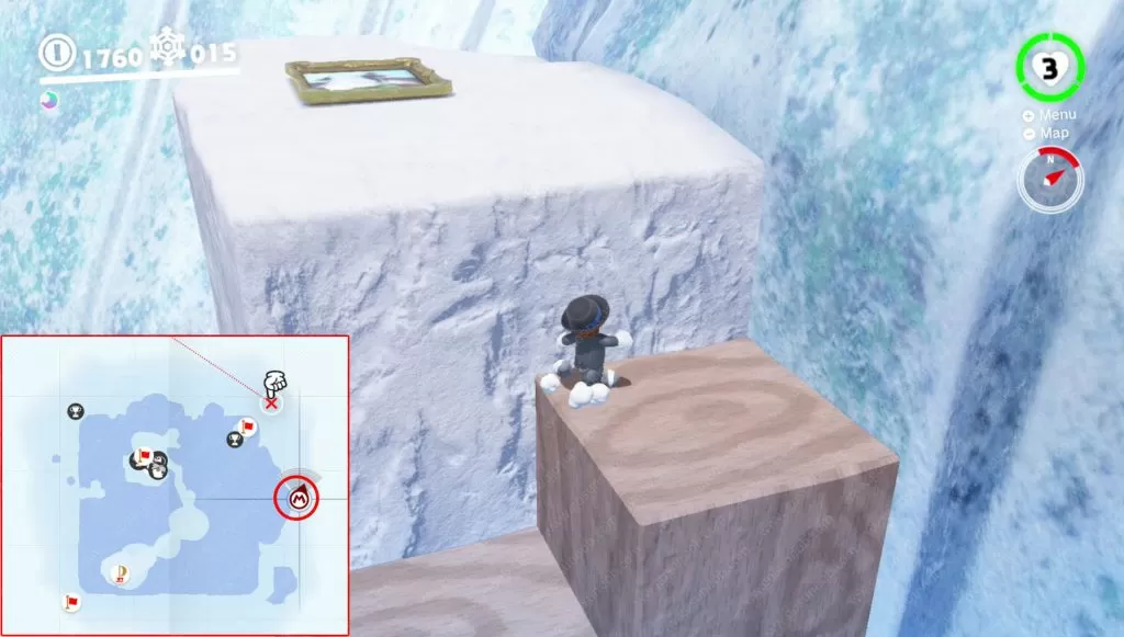 super mario odyssey snow kingdom warp painting