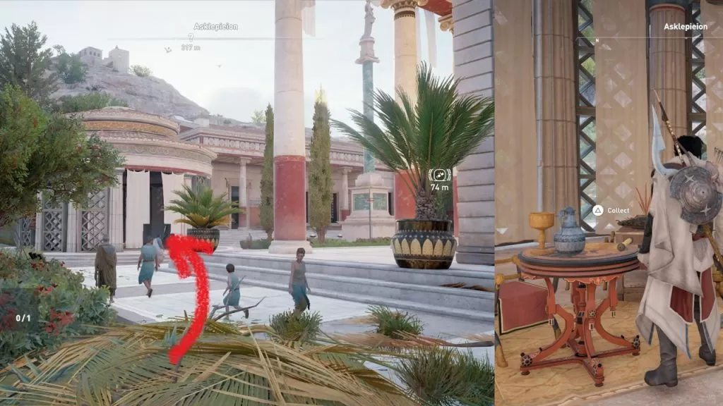 AC Origins Asklepieion Papyrus Puzzle Location