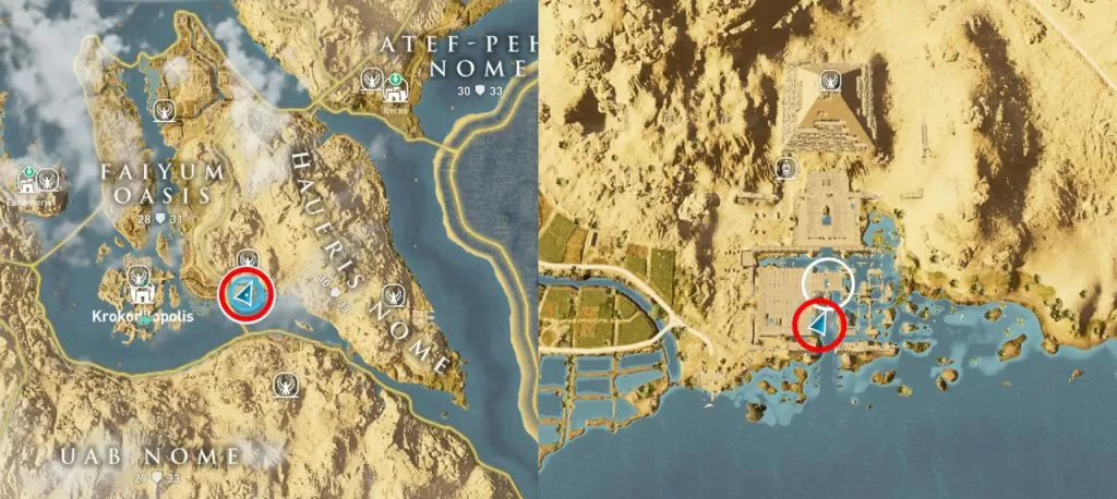 AC Origins Sobek's Rage Loot Map Location