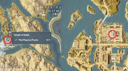 AC Origins Temple of Sobek Papyrus Location With Map