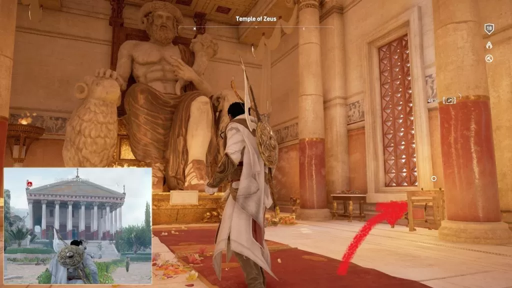 AC Origins Temple of Zeus Papyrus Puzzle Location