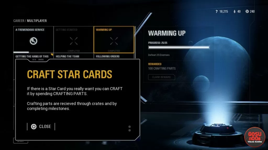 Star Wars Battlefront 2 Crafting Parts Location and How to Get Milestones