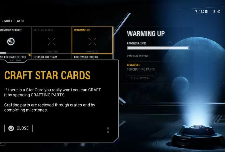 Star Wars Battlefront 2 Crafting Parts Location and How to Get Milestones