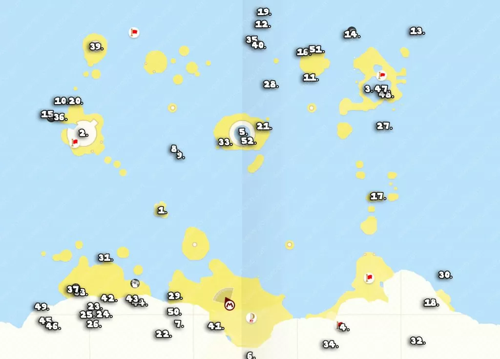 seaside kingdom moon locations map super mario odyssey power moons