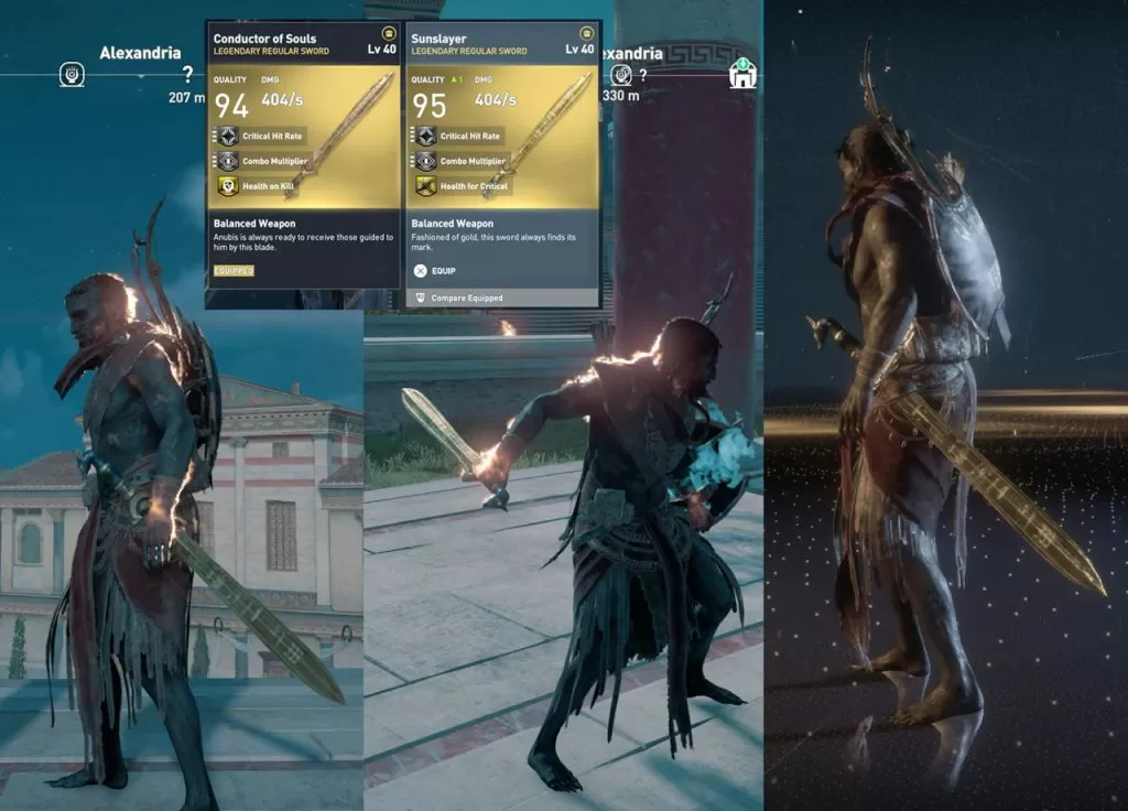 AC Origins Sunslayer Legendary Sword vs Conductor of Souls