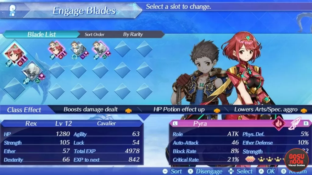 Xenoblade Chronicles 2 Rare Blades - Core Crystals, Perks, Field Skills