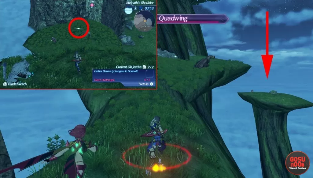 dawn hydrangea location star-crossed lovers xenoblade chronicles 2