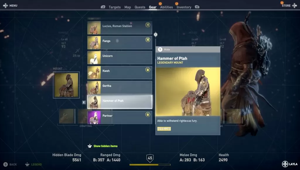 hammer of ptah hidden ones legendary mount ac origins