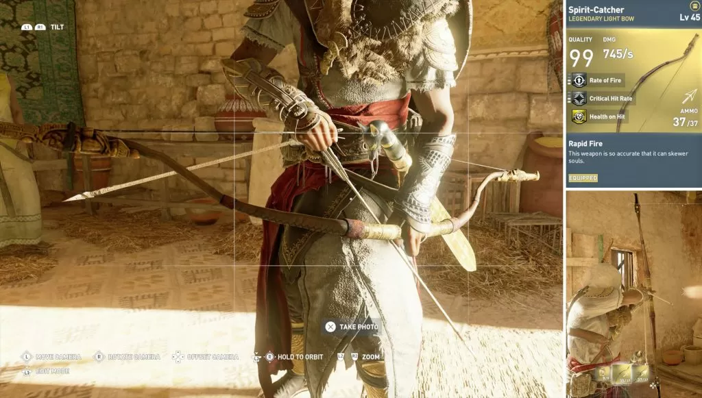 AC Origins Lights Among the Dunes Spirit Catcher Legendary Light Bow Weapon