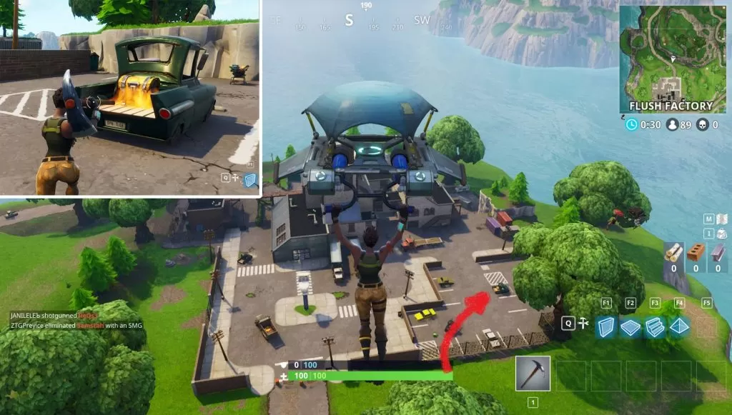 Flush Factory Chest Locations Fortnite BR Green Truck