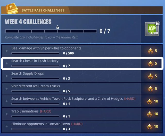 Fortnite BR Search Chests in Flush Factory